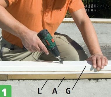 Syllen till bygga orangeri Syllen till orangeri byggs upp av tre lager